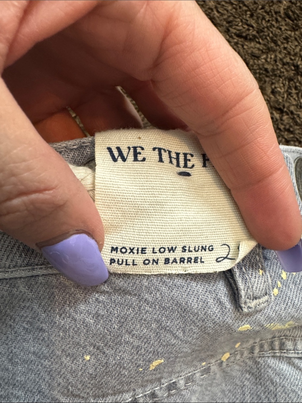 We The Free Grey Splatter Moxie jeans - Picture 3 of 5